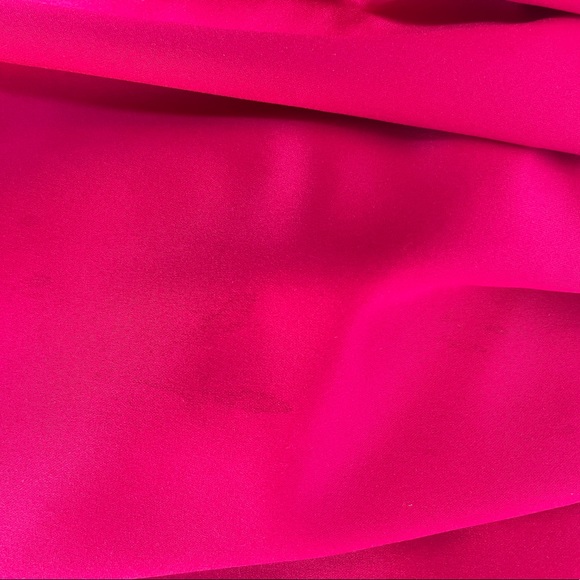Vintage 1980’s AJ Bari for Lord & Taylor Hot Pink Asymmetrical Strapless Drress - Picture 6 of 7